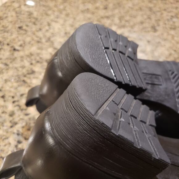 Bacia Black Ankle Boots – Size 8, Block Heel Zip Closure Minimalist Grunge Style - Picture 10 of 11